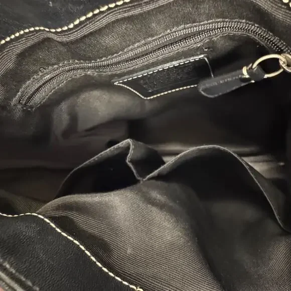 Coach Hampton Jacquard Logo Canvas and Leather Shoulder bag - Picture 10 of 14